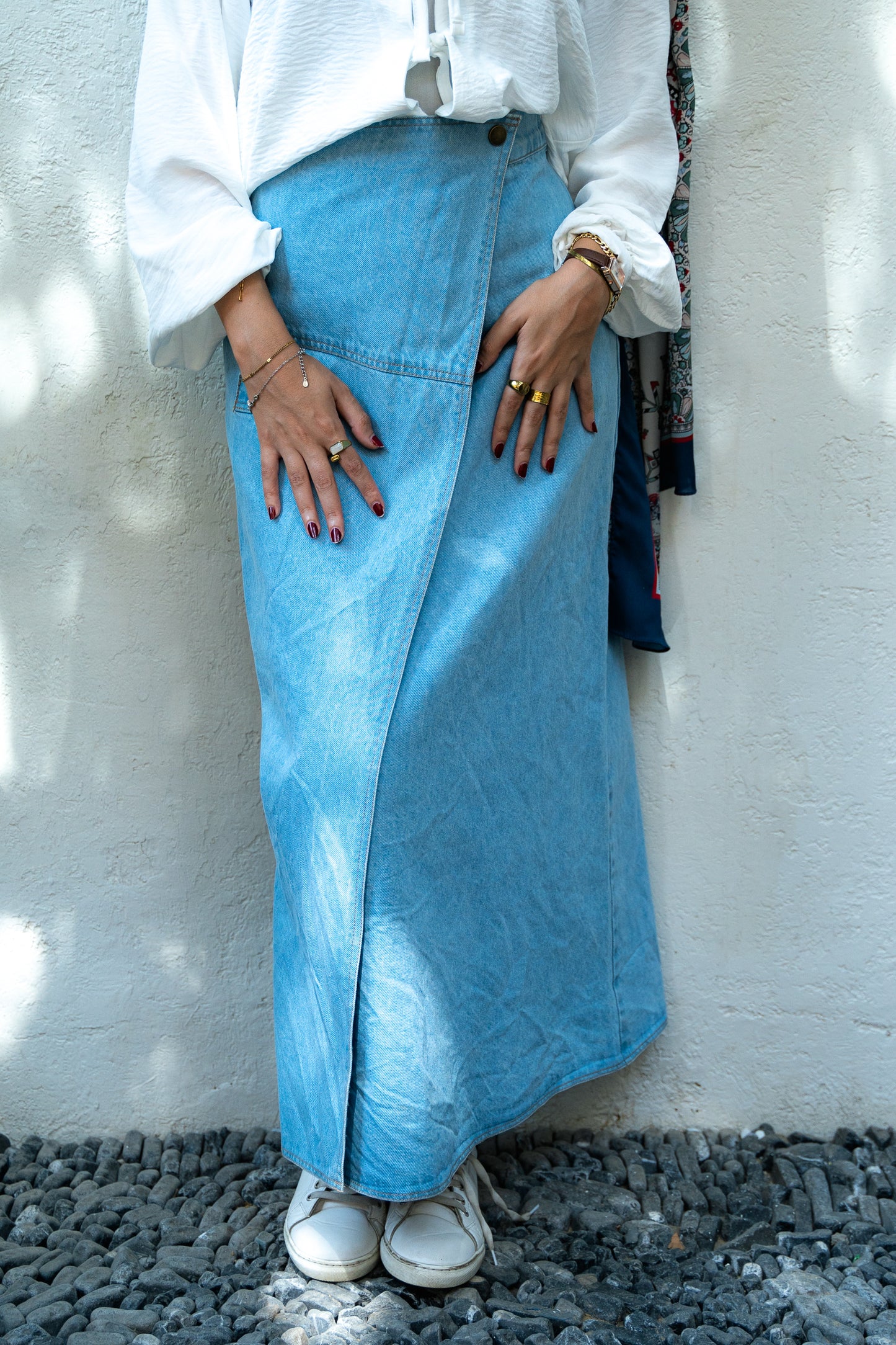 Denim Skirt in Light Blue