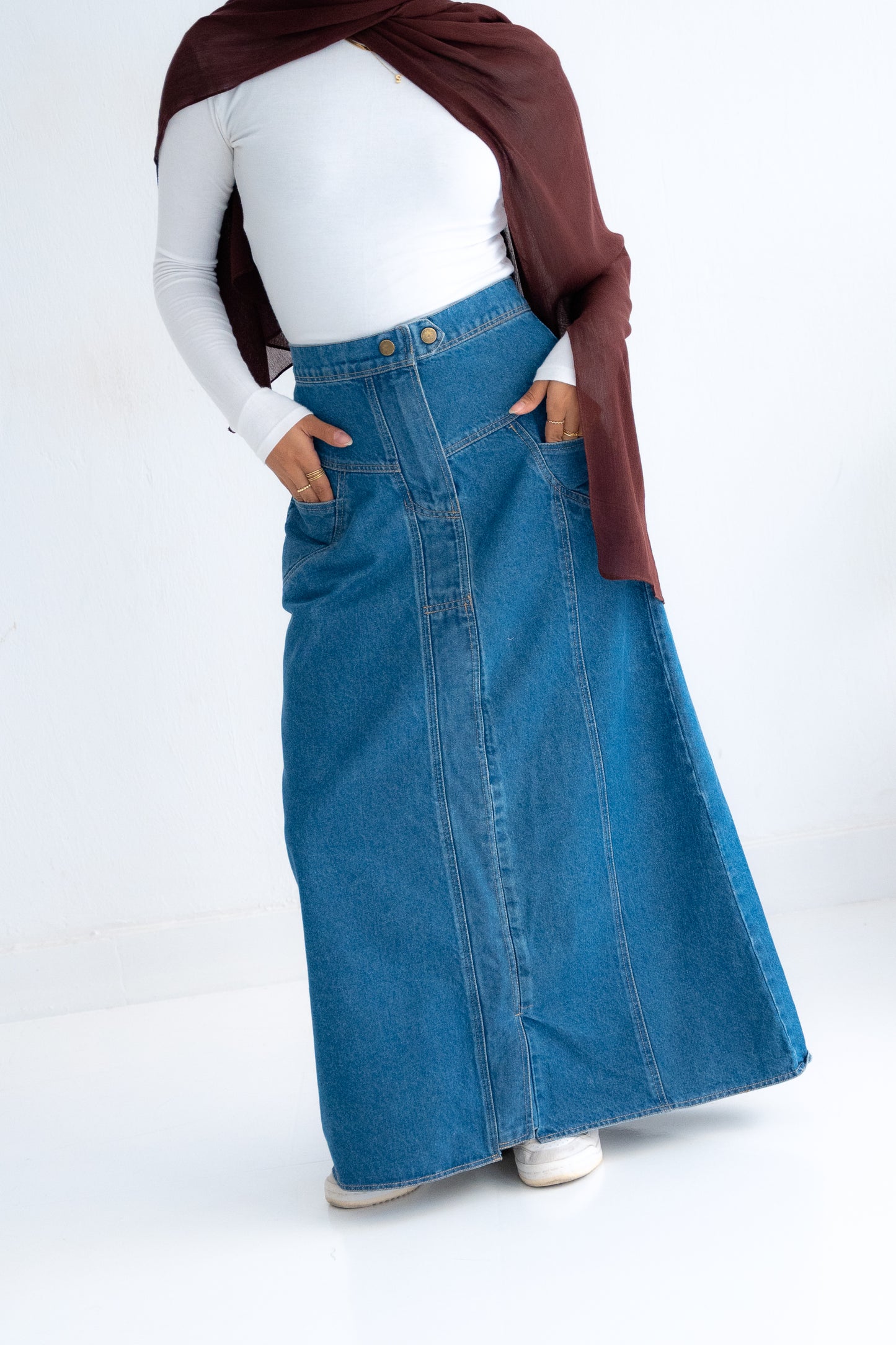 Denim Skirt in Dark Blue