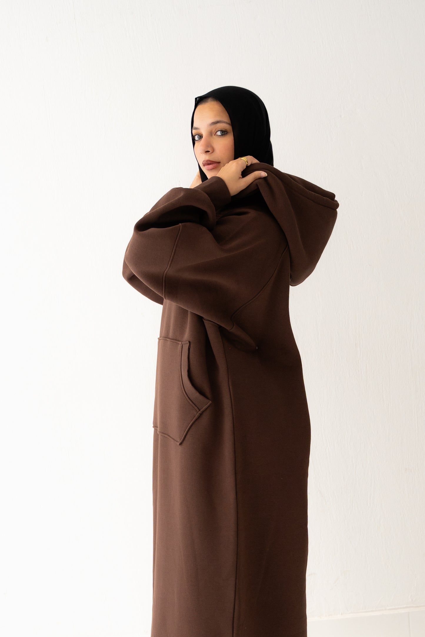 Winter Stroll dress in Chocolate brown