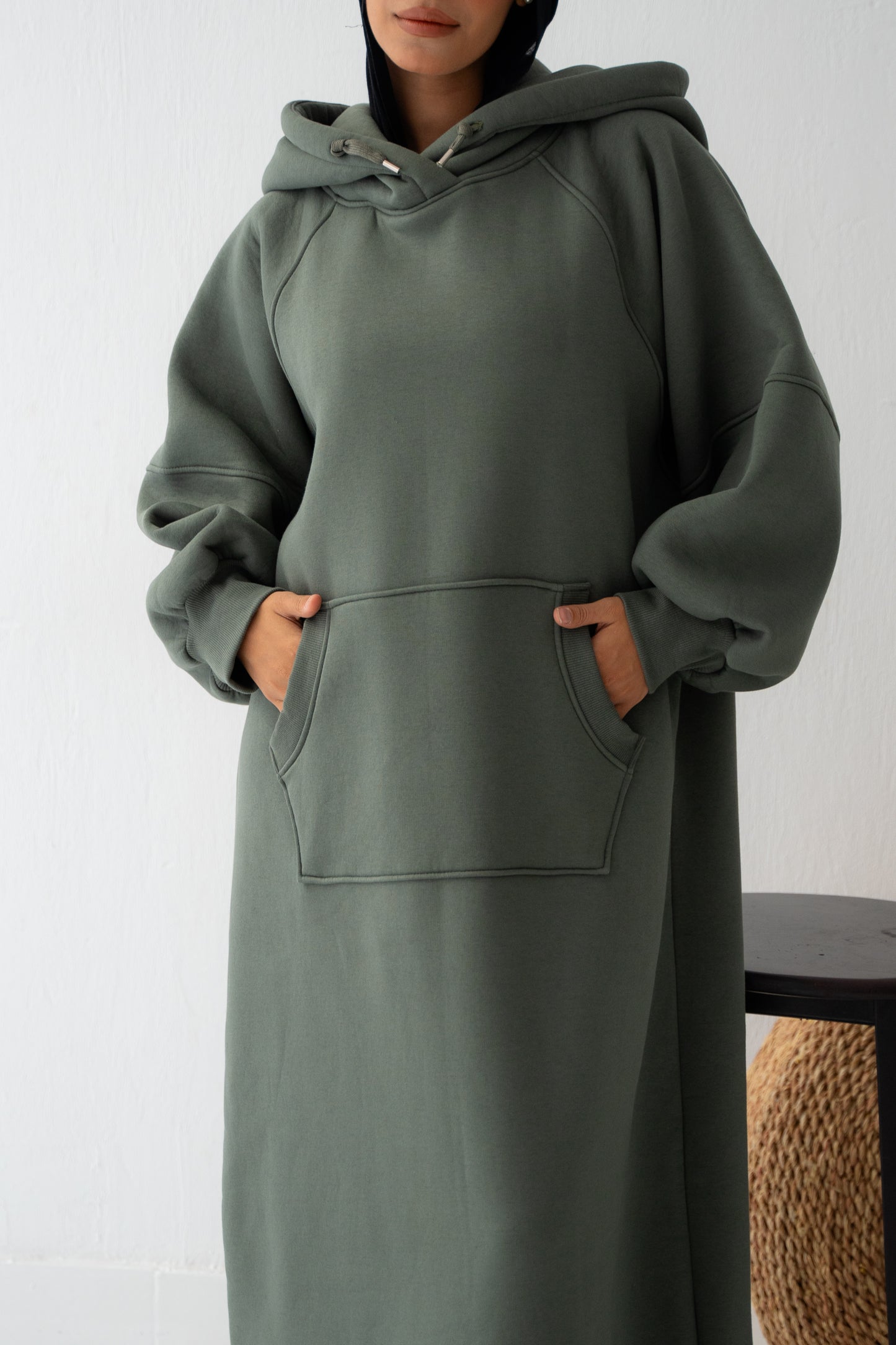 Winter Stroll dress in olive