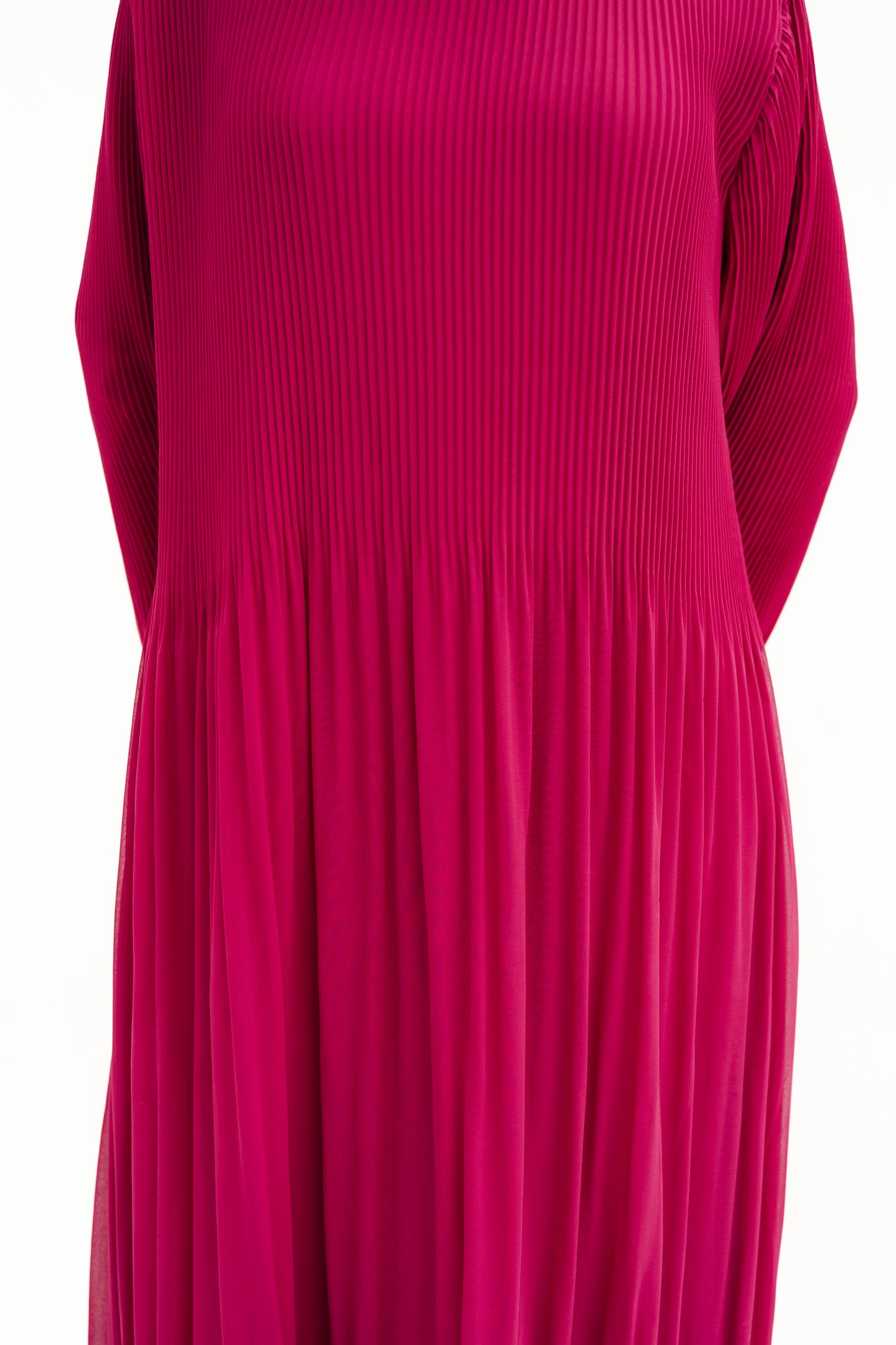 Magenta Cloach Pleated Dress