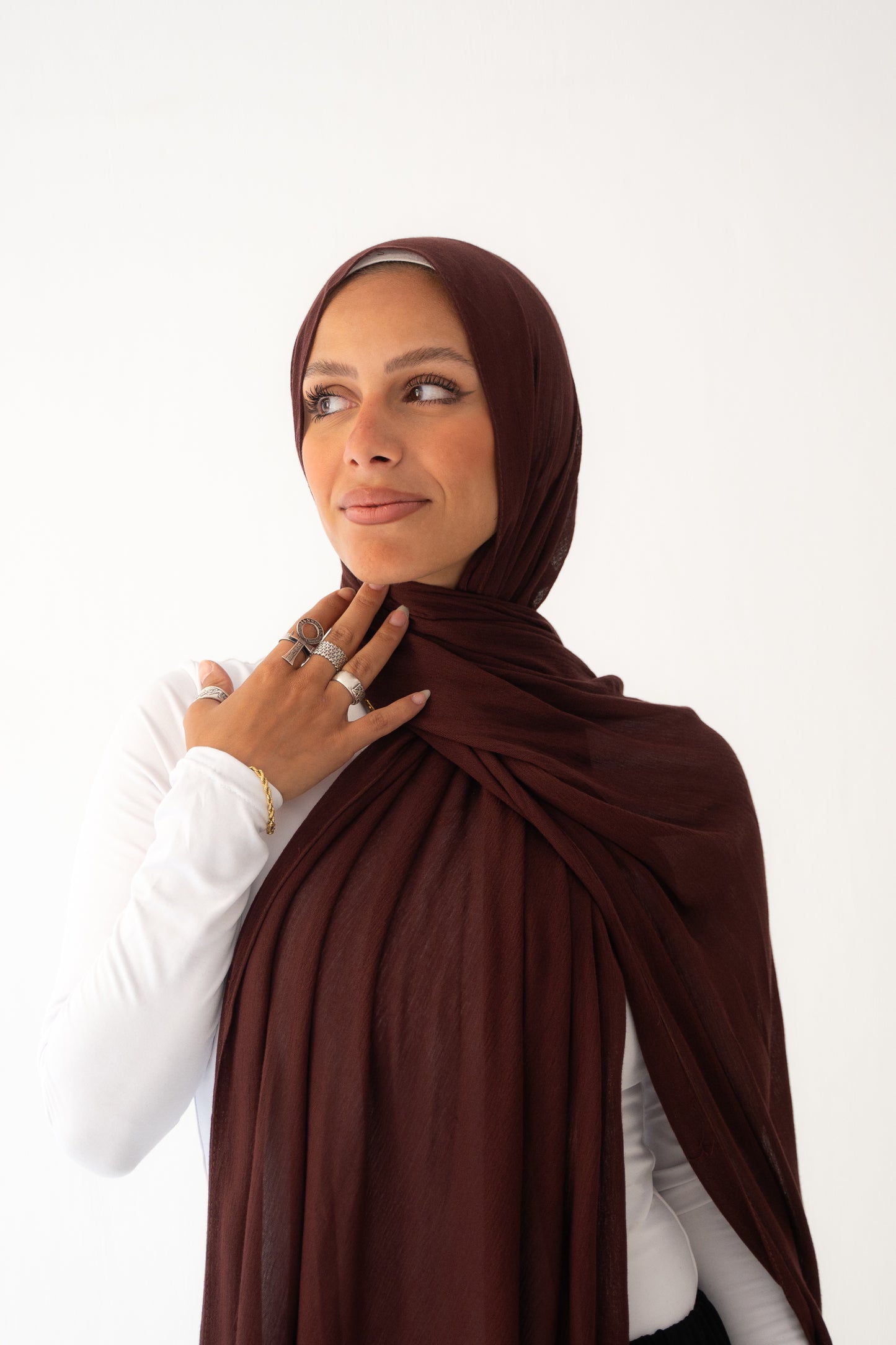 Dark maroon Cotton Veil