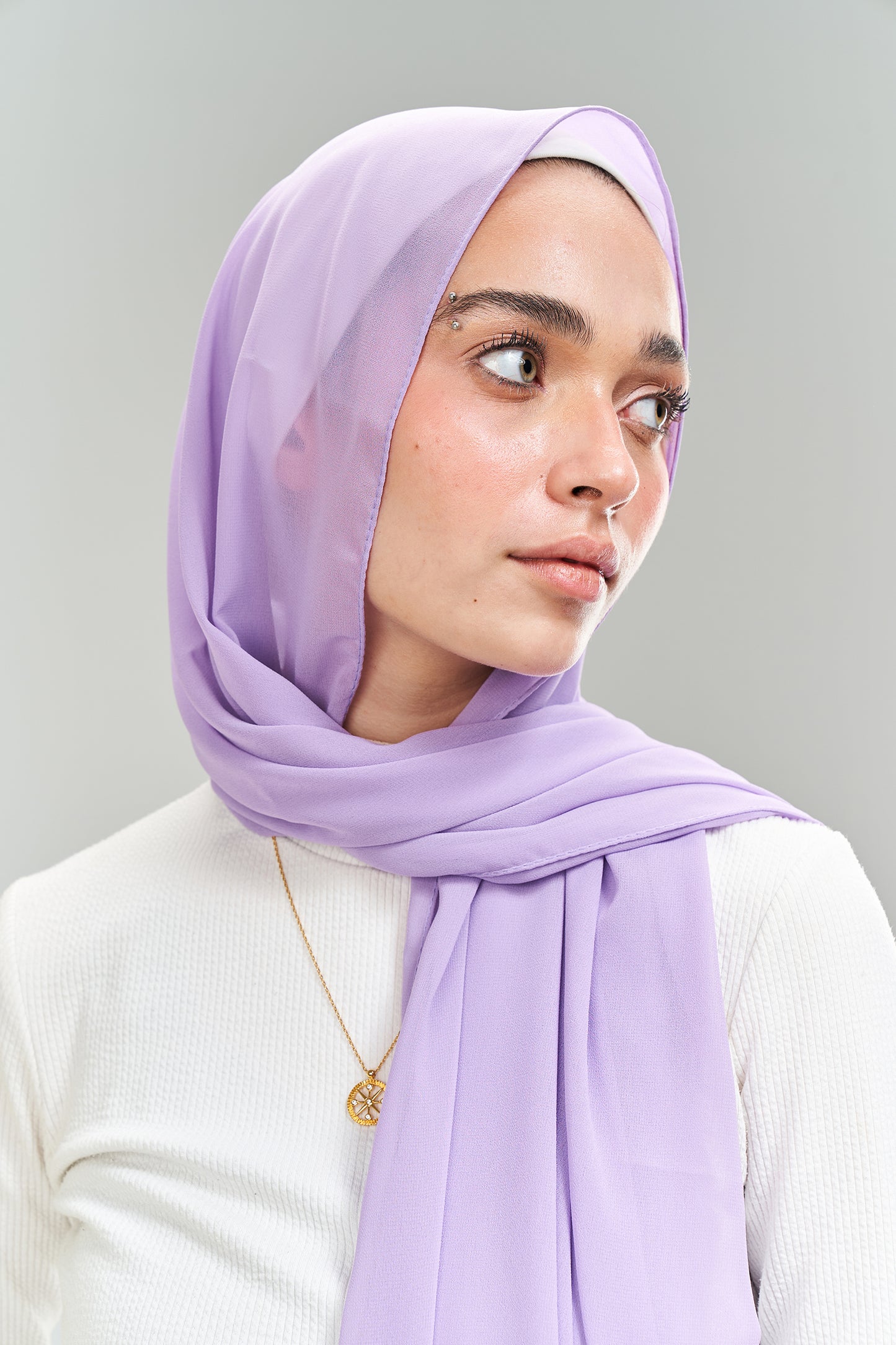 Plain purple chiffon