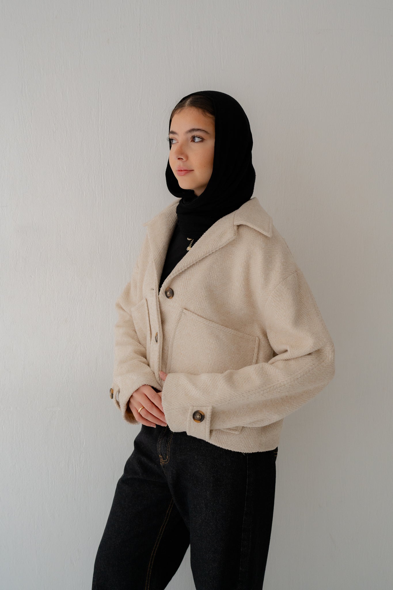 WOOL CROP JACKET