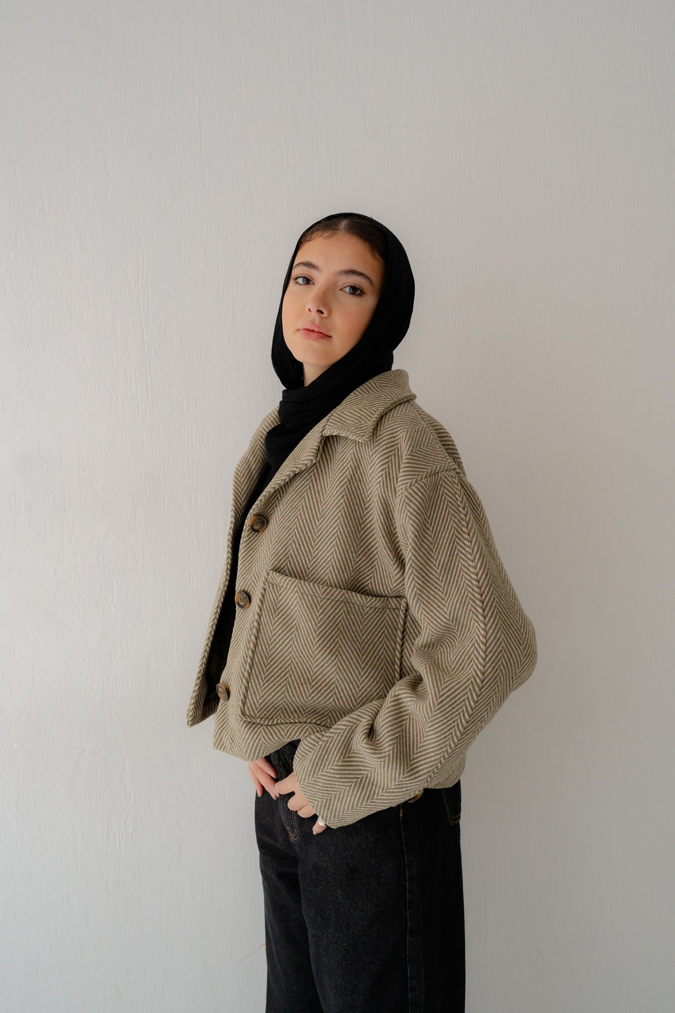 WOOL CROP JACKET